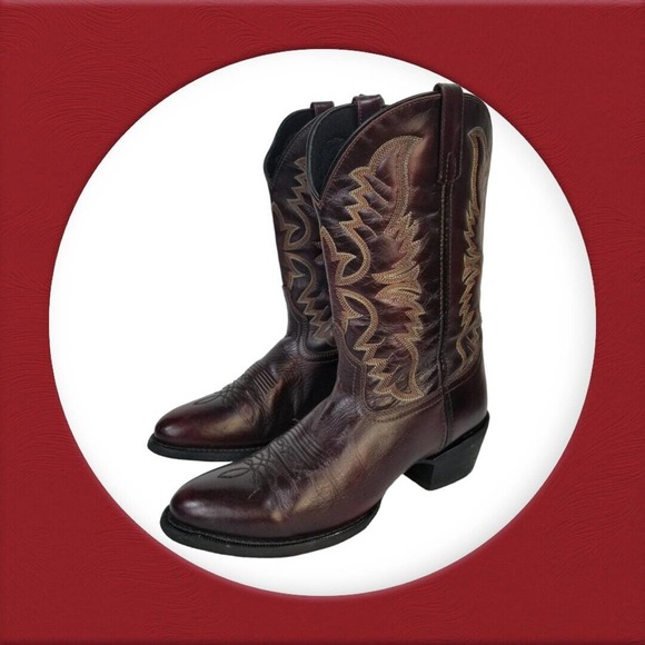 Laredo Men's Birchwood Black Cherry Boots 68458- Size 8.5 EW - Picture 1 of 16